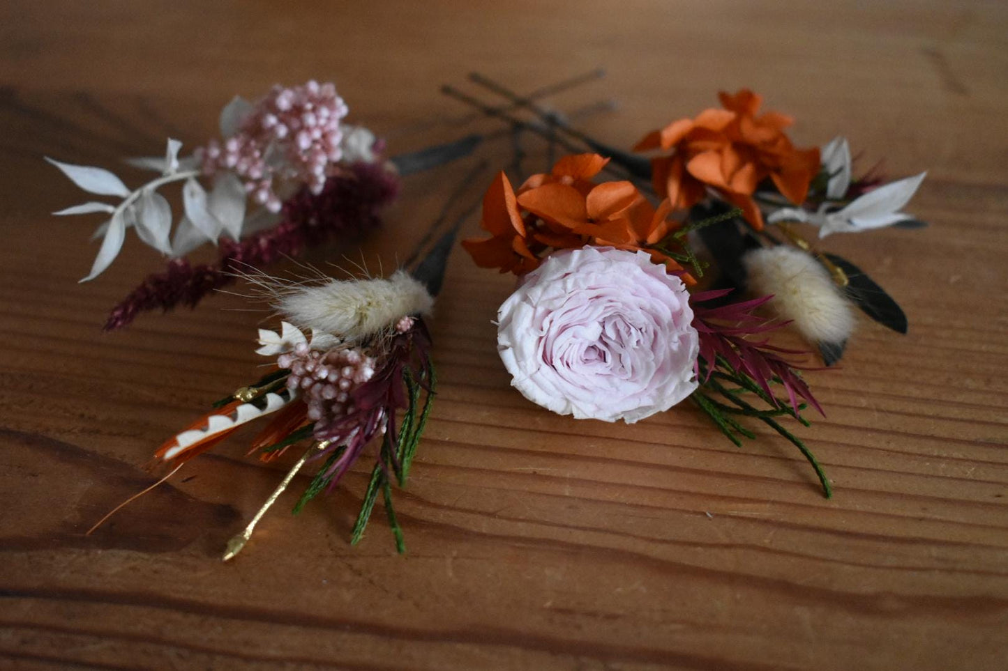 Autumn florals hair pins set