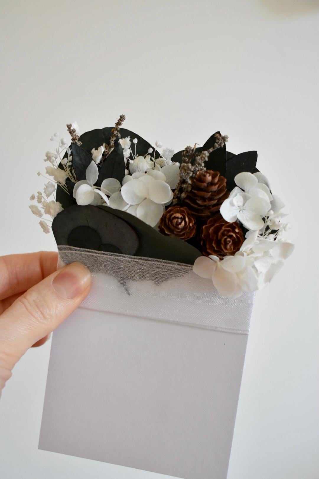 Hydrangea and eucalyptus winter pocket boutonniere