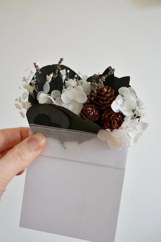 Hydrangea and eucalyptus winter pocket boutonniere