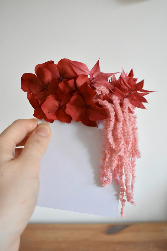 Red and pink pocket boutonniere