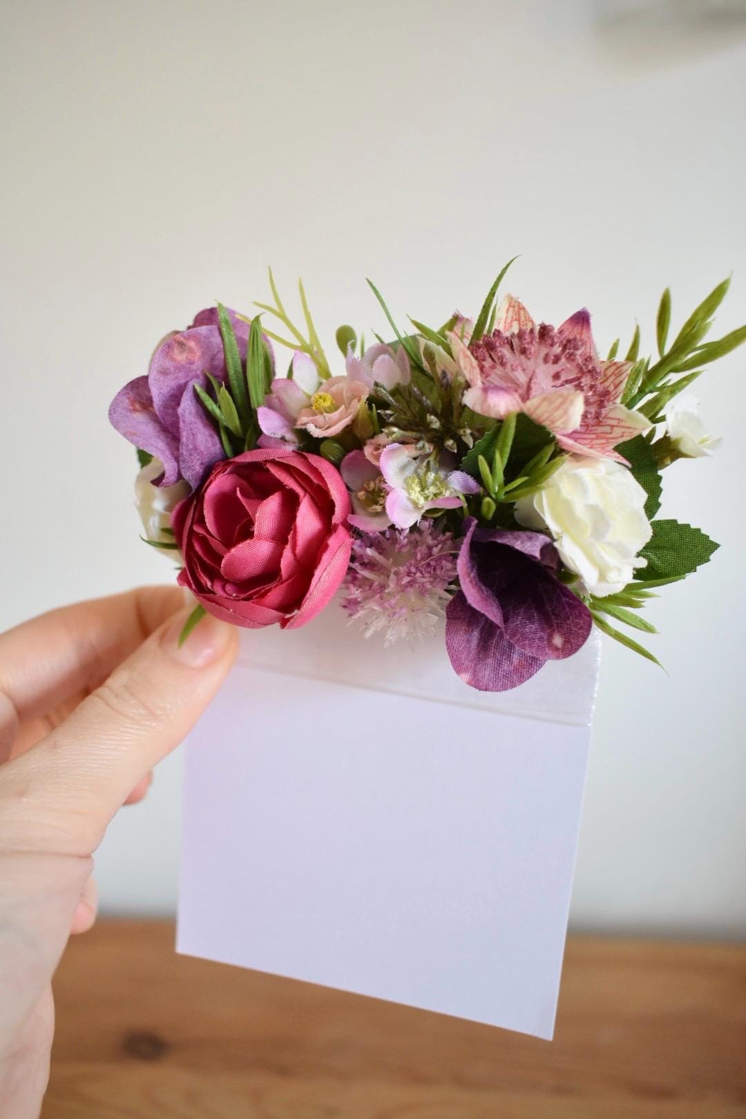 Pink wildflower pocket boutonniere