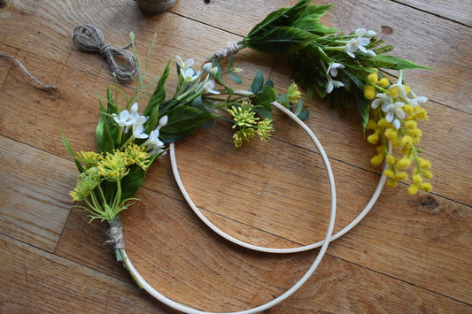 Yellow floral hoops