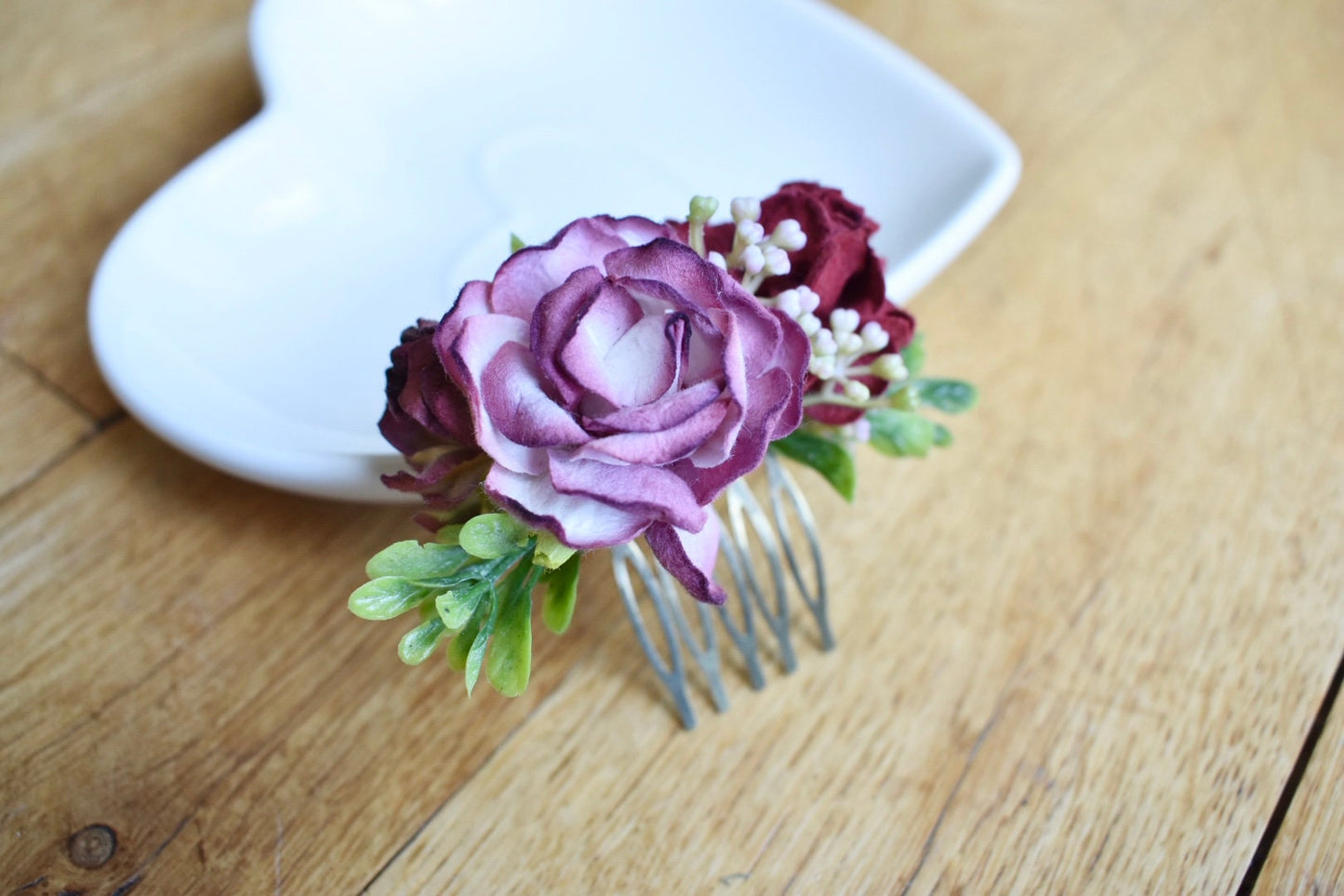 Burgundy rose comb