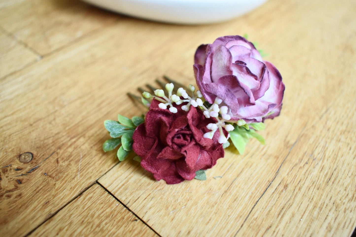 Burgundy rose comb