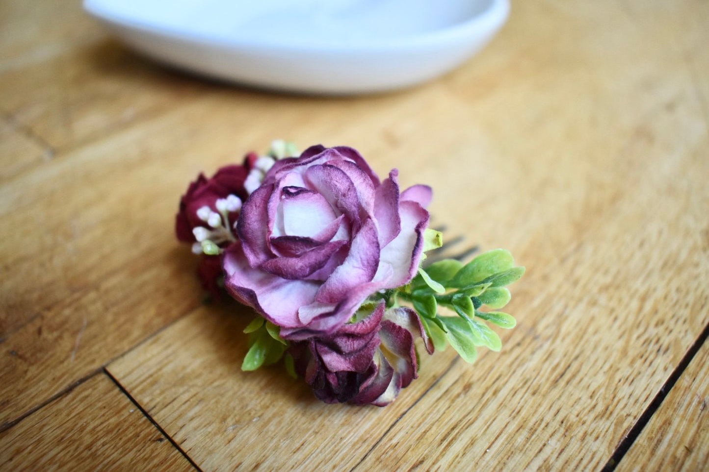 Burgundy rose comb