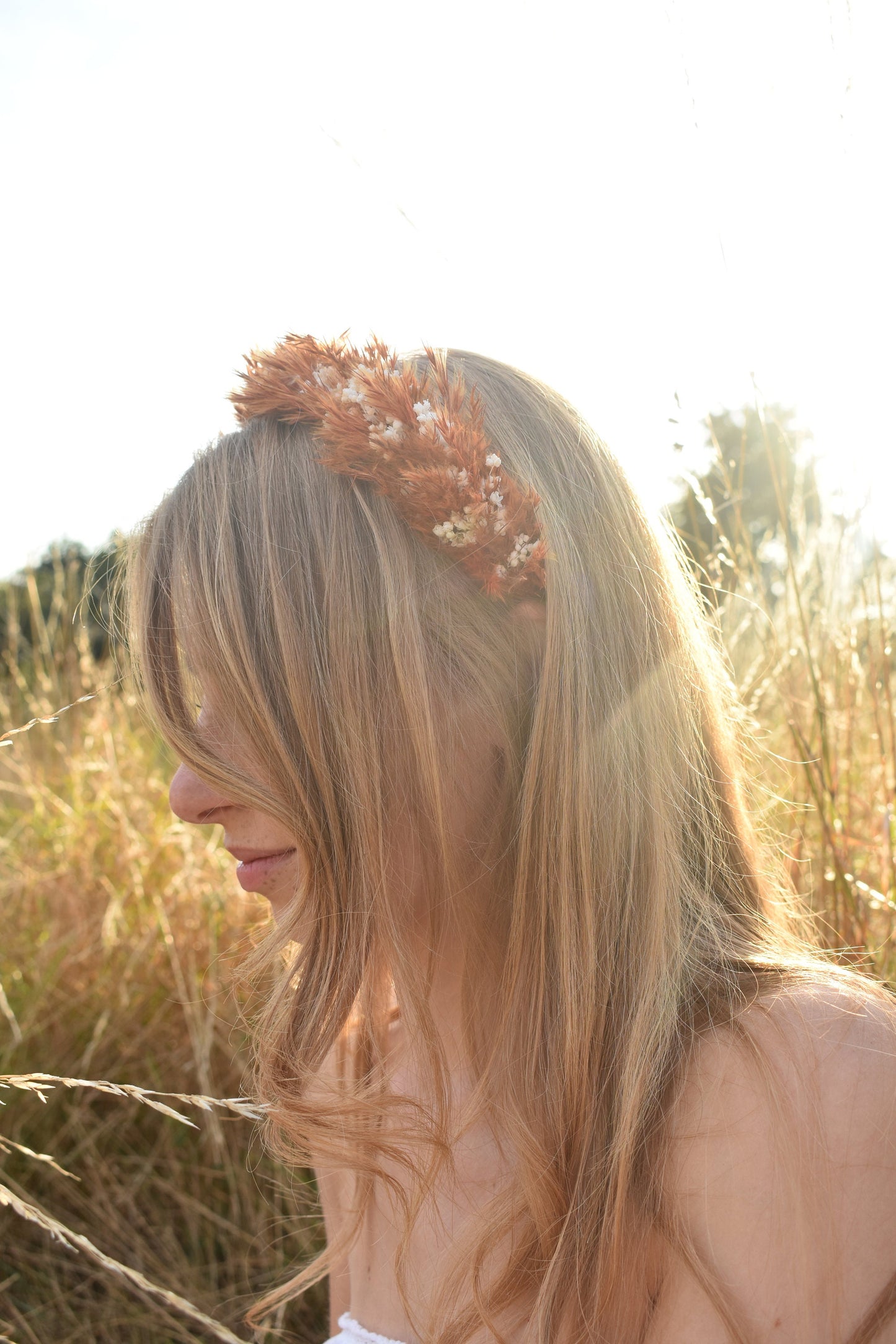Pampas headband in orange