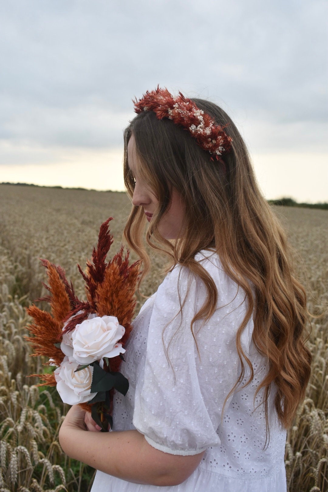 Pampas headband in red