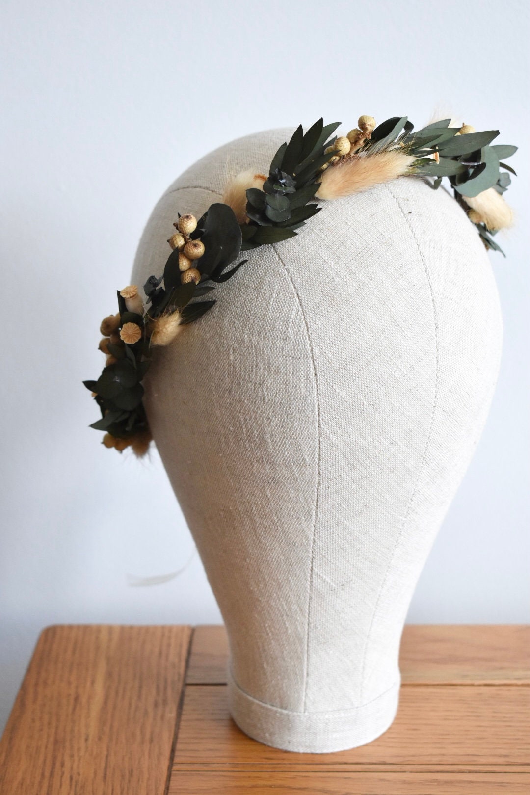 Eucalyptus and bunny tail crown