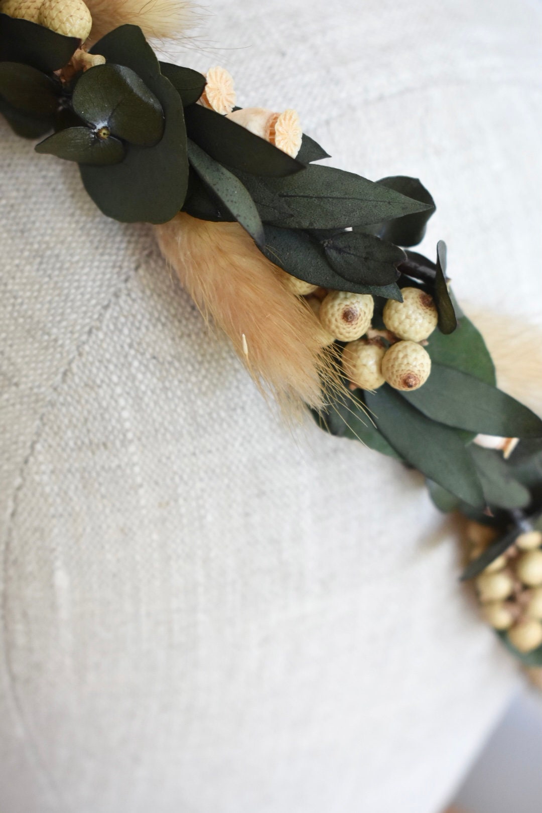 Eucalyptus and bunny tail crown