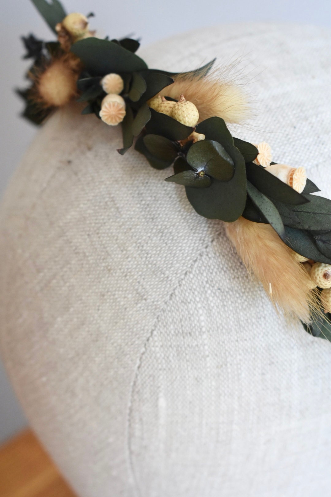 Eucalyptus and bunny tail crown