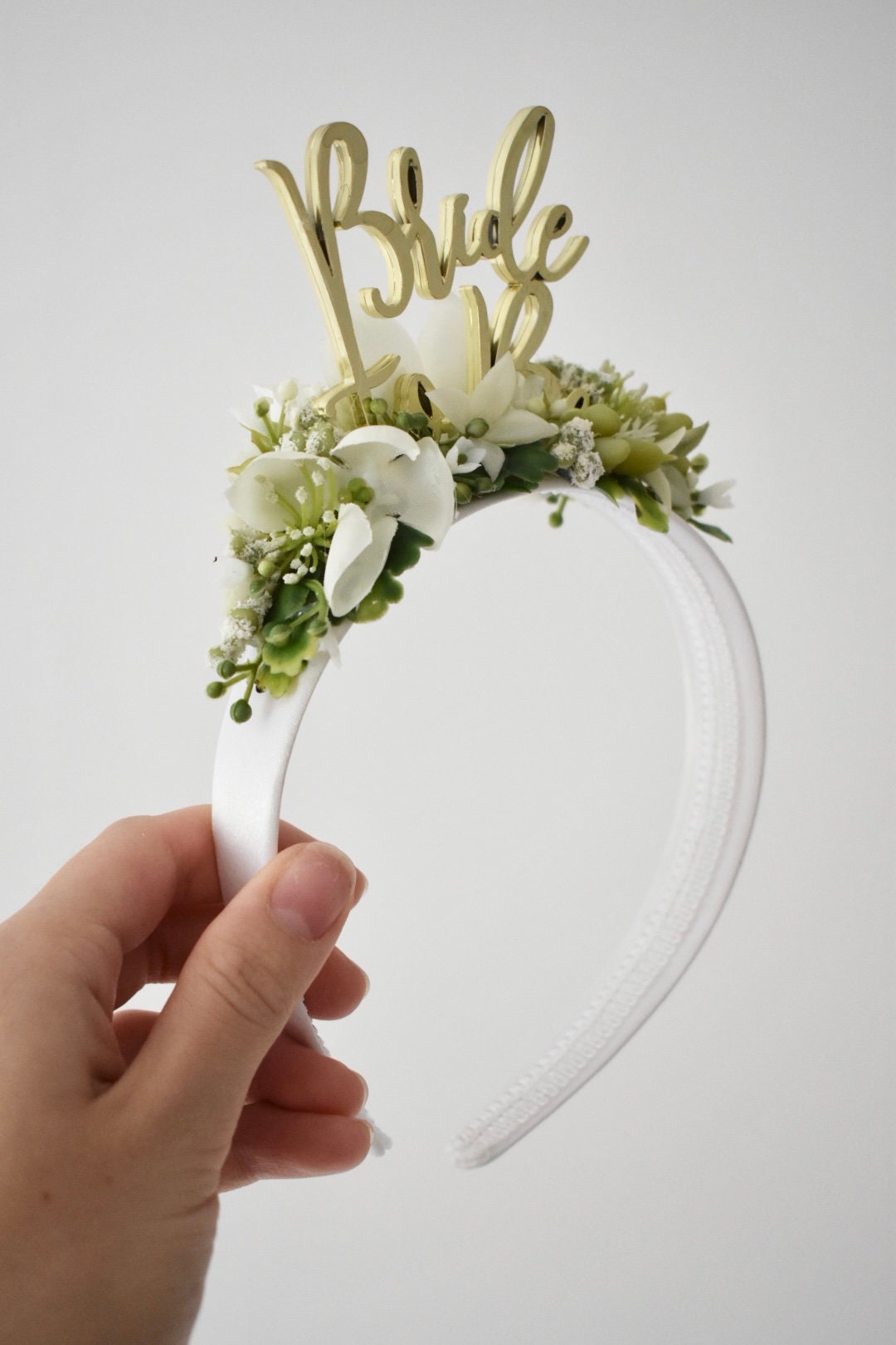 Bride to be headband in white