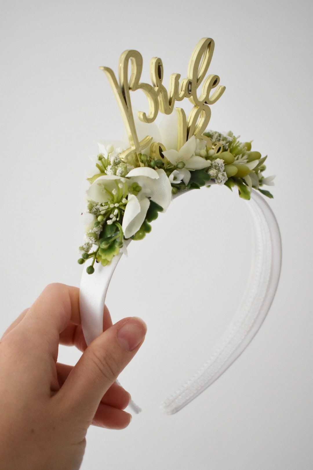 Bride to be headband in white