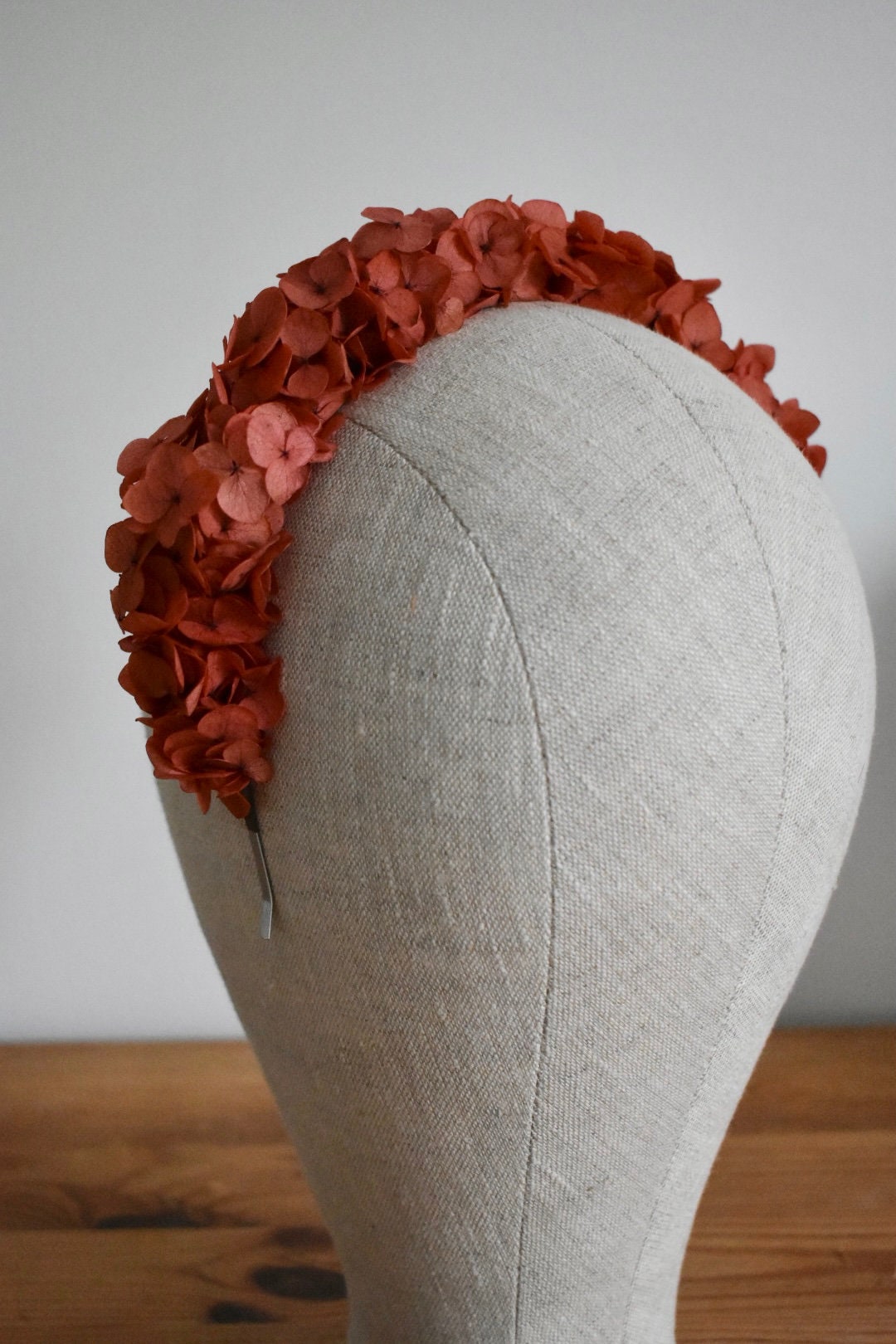 Hydrangea headband in red