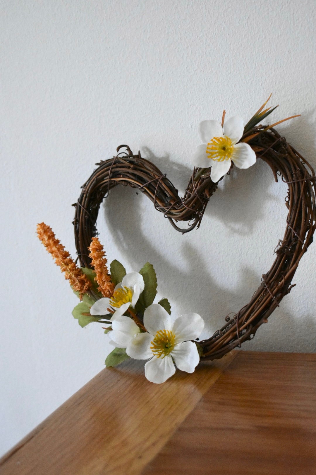 Floral heart, autumn decor, wall decoration
