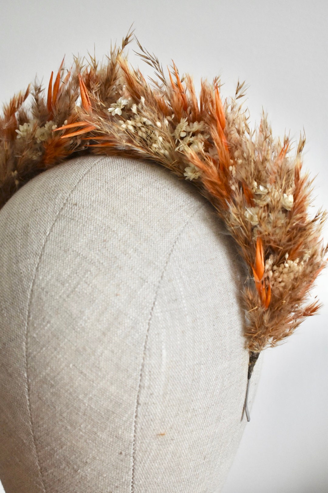 Pampas headband with orange - extra full
