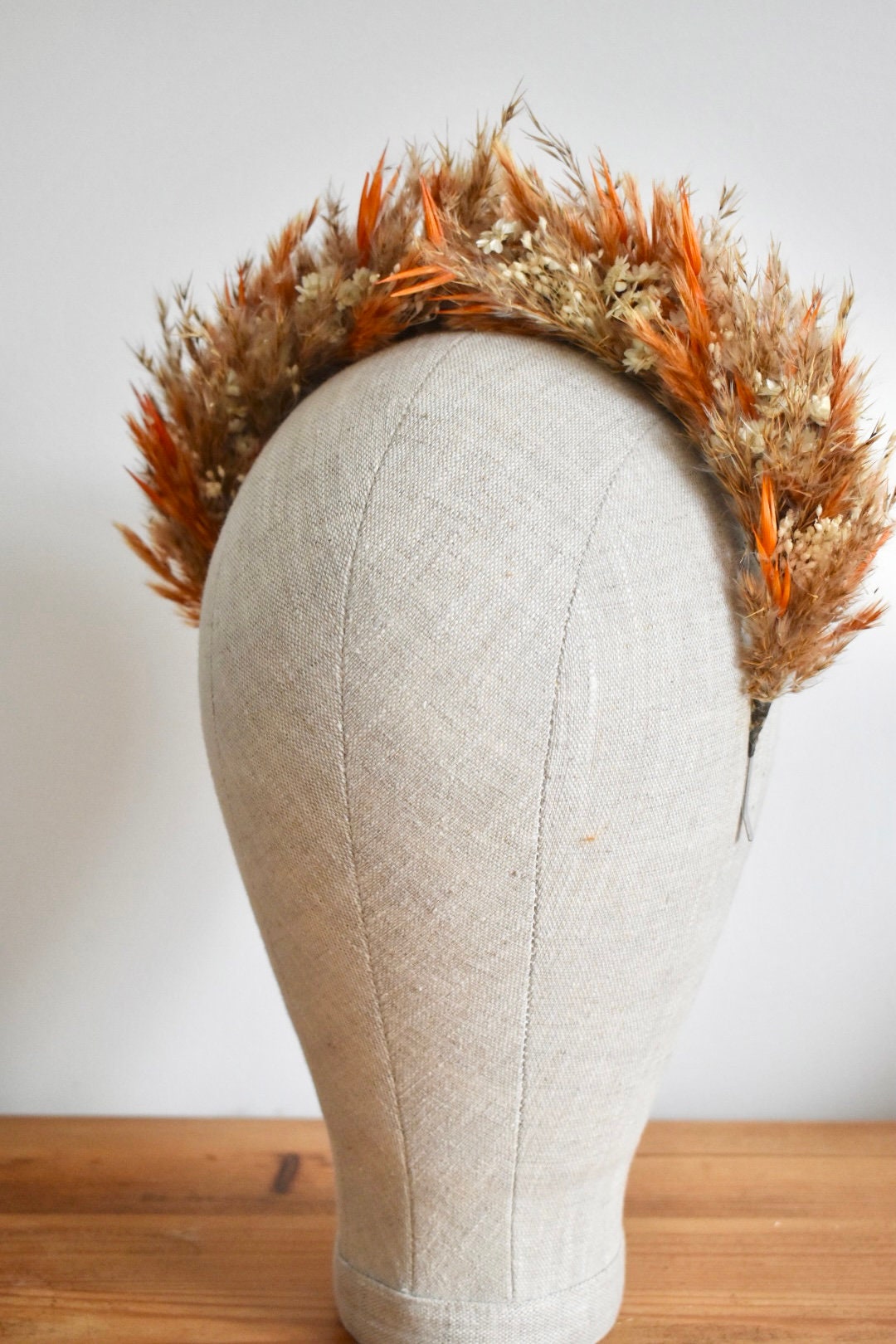 Pampas headband with orange - extra full