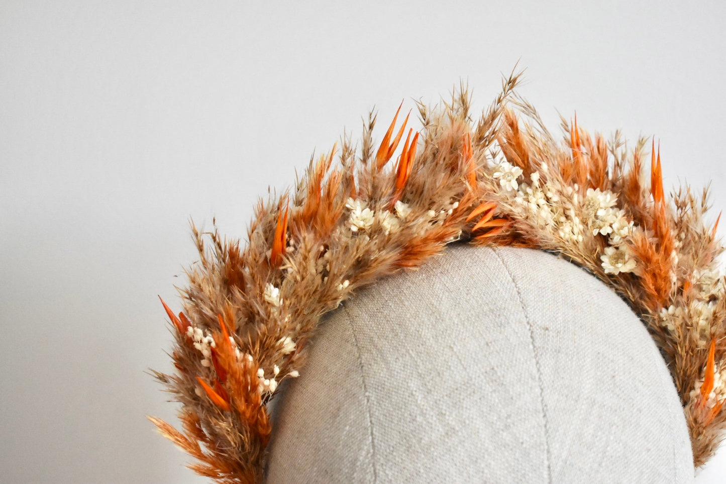 Pampas headband with orange - extra full