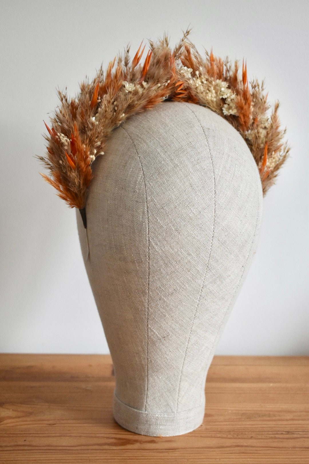 Pampas headband with orange - extra full