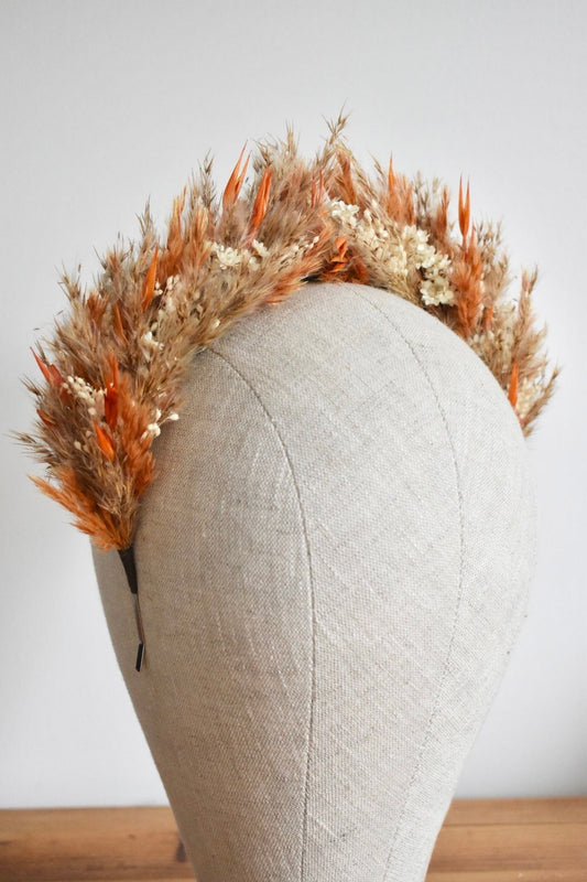 Pampas headband with orange - extra full