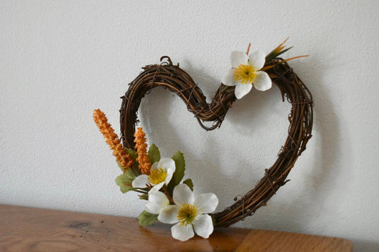 Floral heart, autumn decor, wall decoration