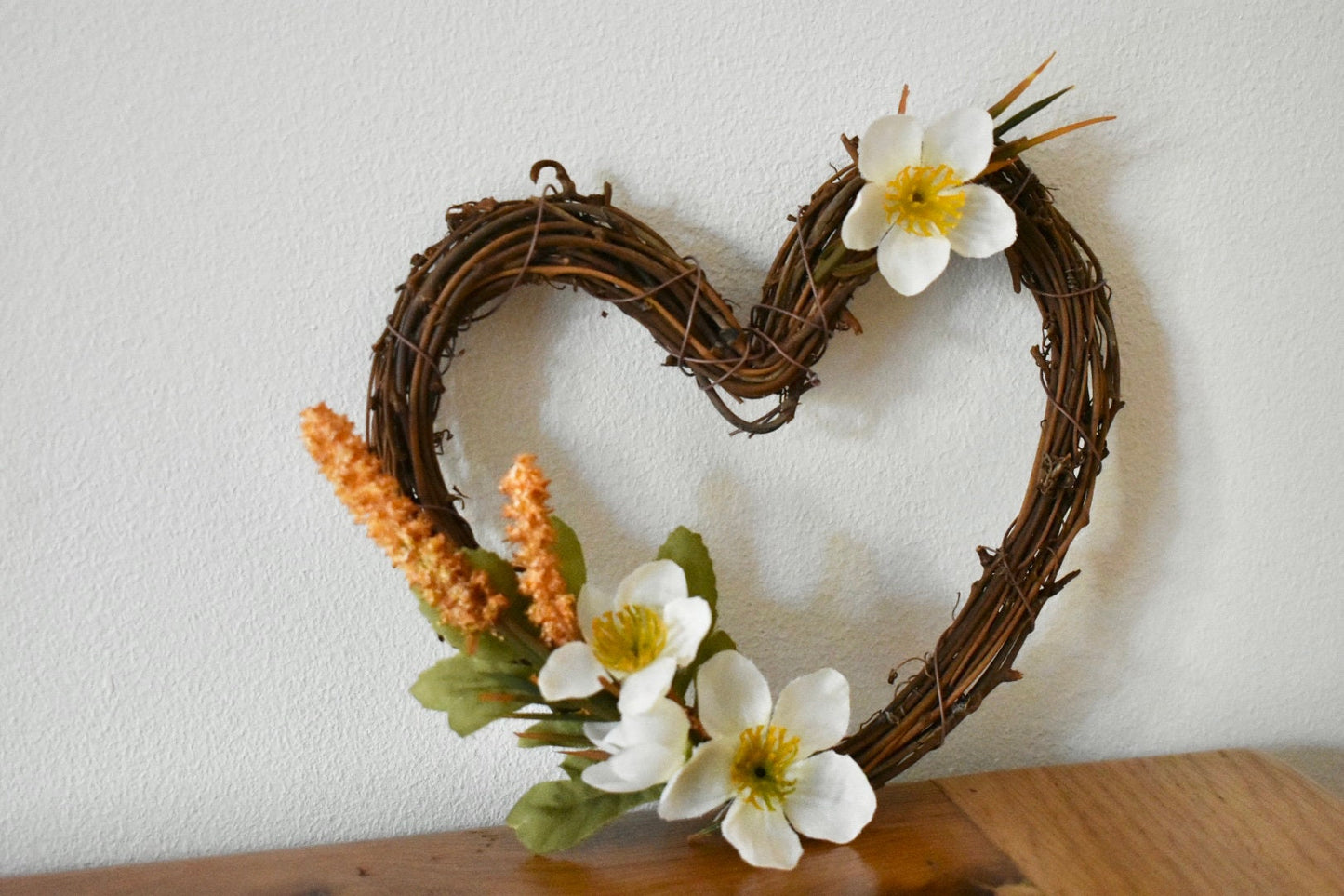 Floral heart, autumn decor, wall decoration