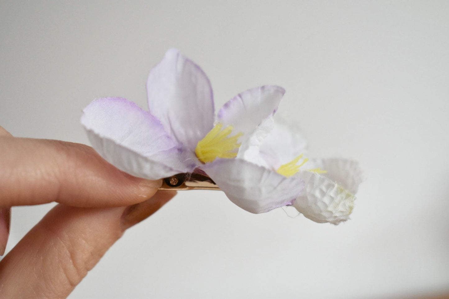 Purple blossom hair clip