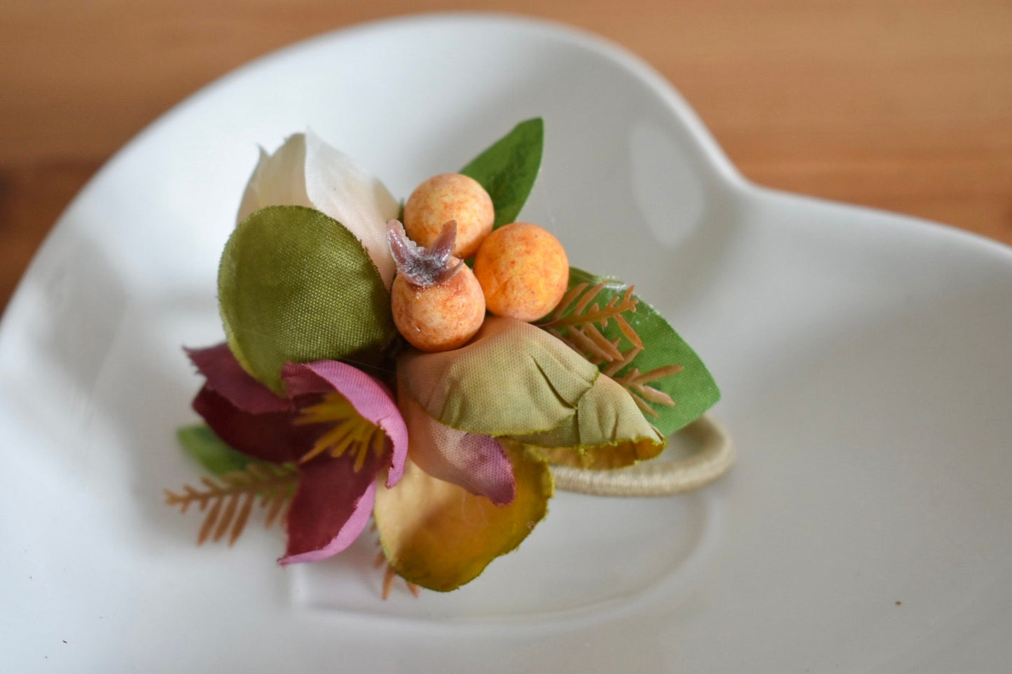 Autumn blossom hair tie