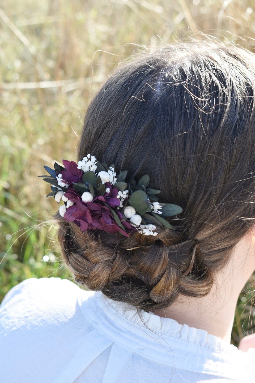 Hydrangea comb in plum