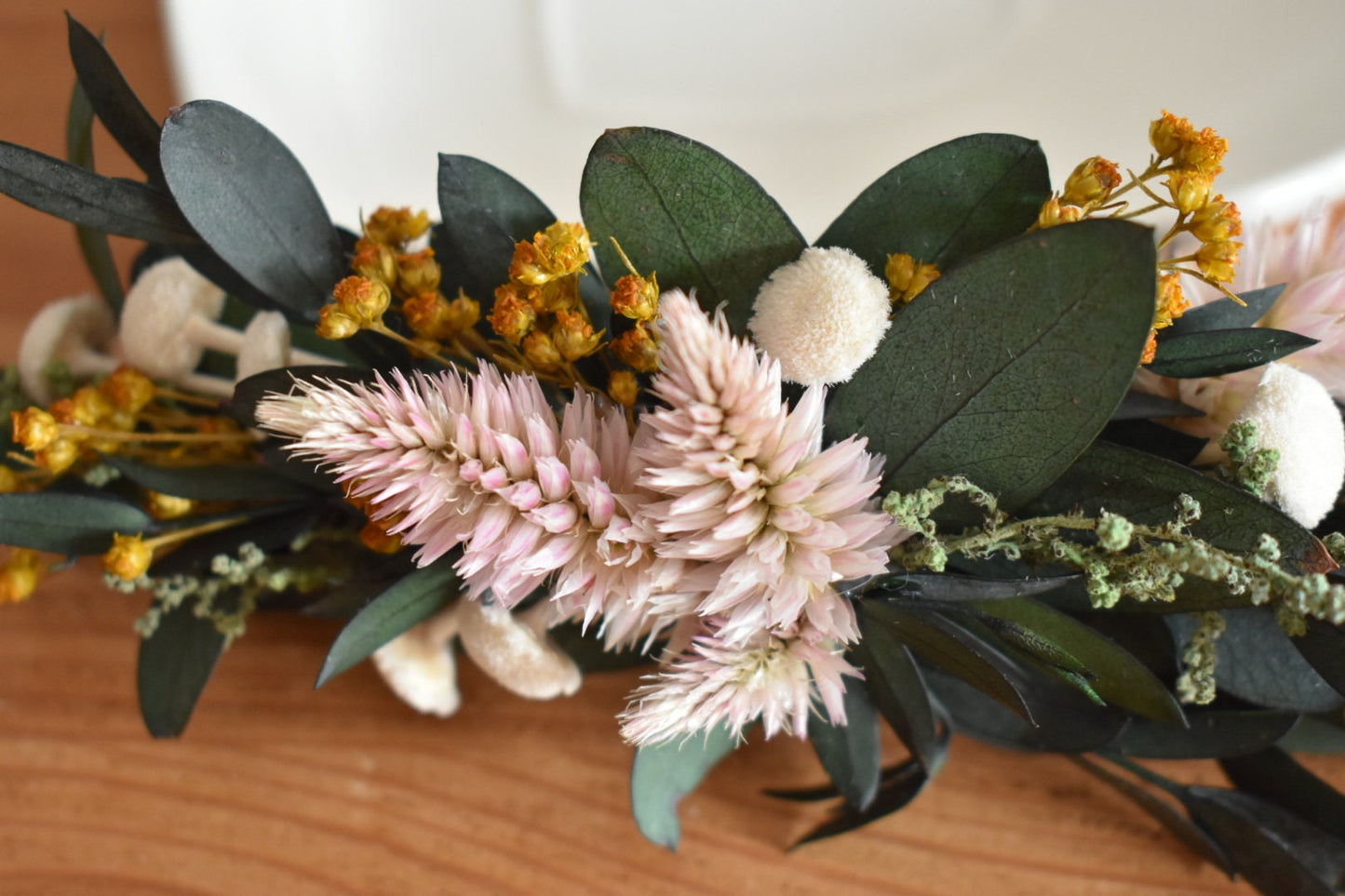 Pink and mustard hair vine