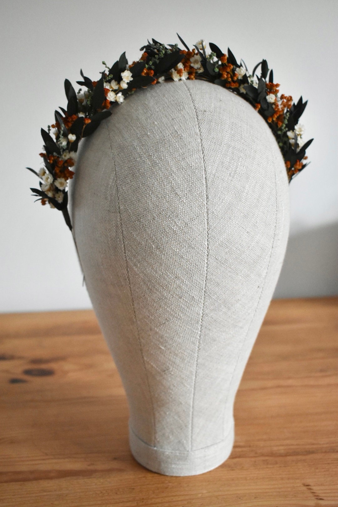 Eucalyptus headband with orange