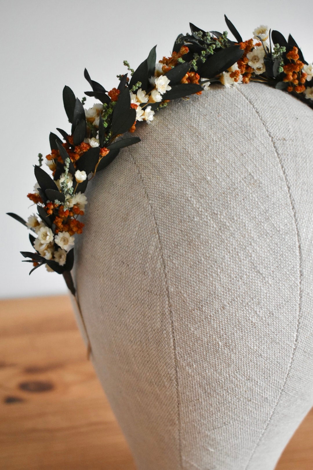 Eucalyptus headband with orange
