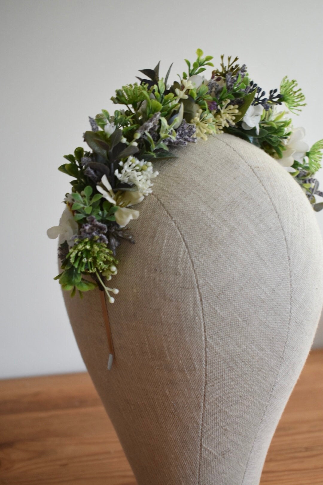 Purple and foliage headband