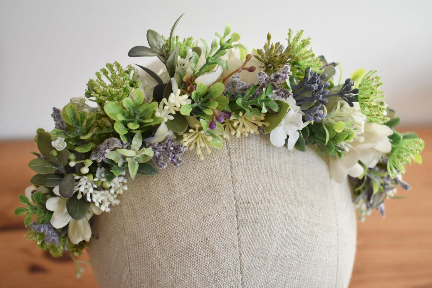 Purple and foliage headband