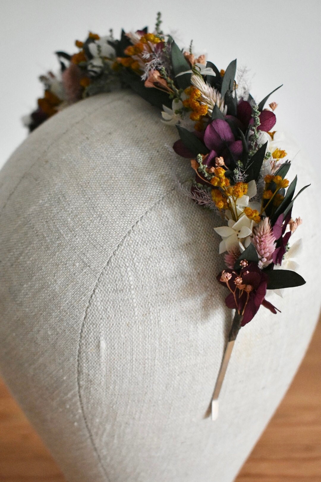 Plum and pink headband