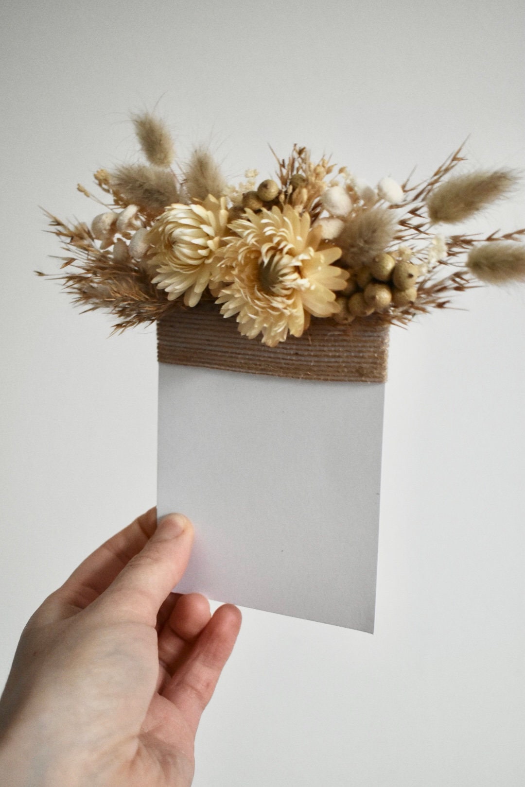 Boho natural pocket boutonniere