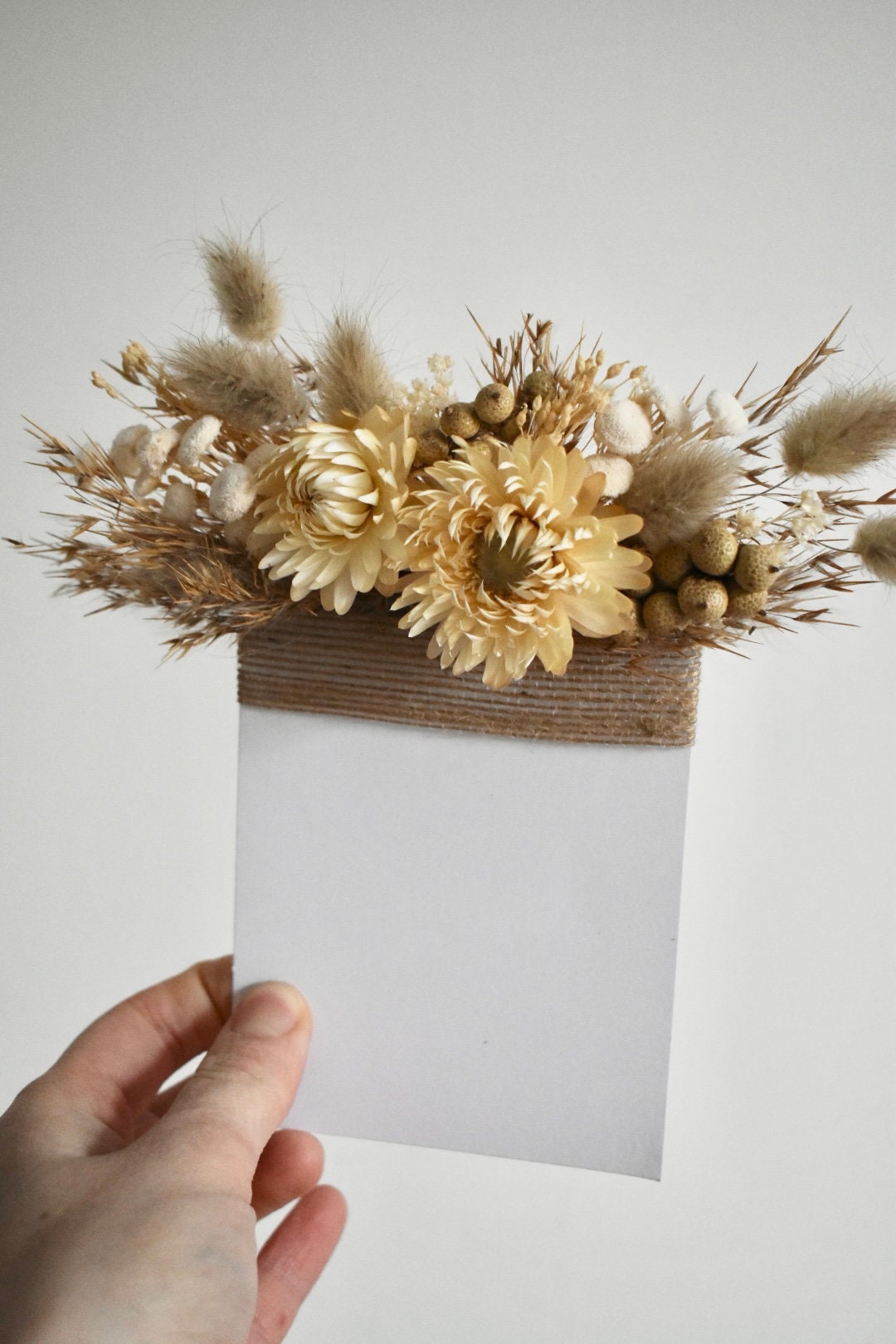 Boho natural pocket boutonniere