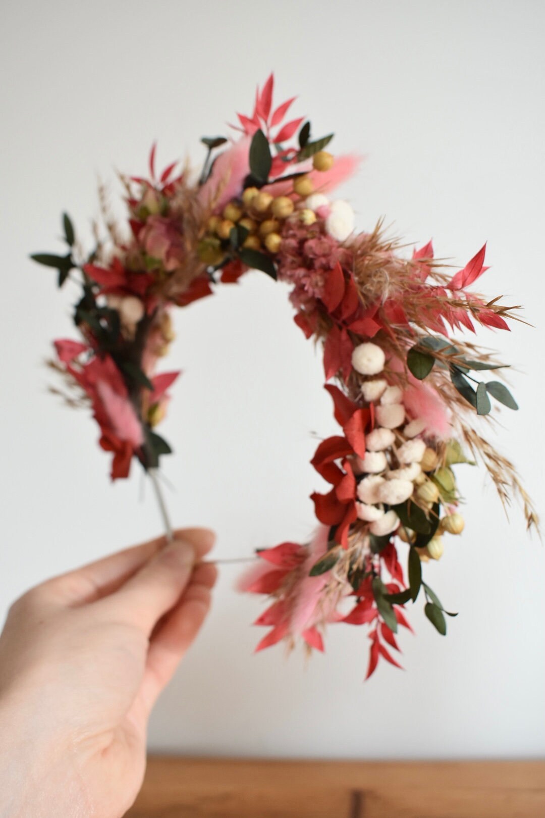Pink and red statement headband