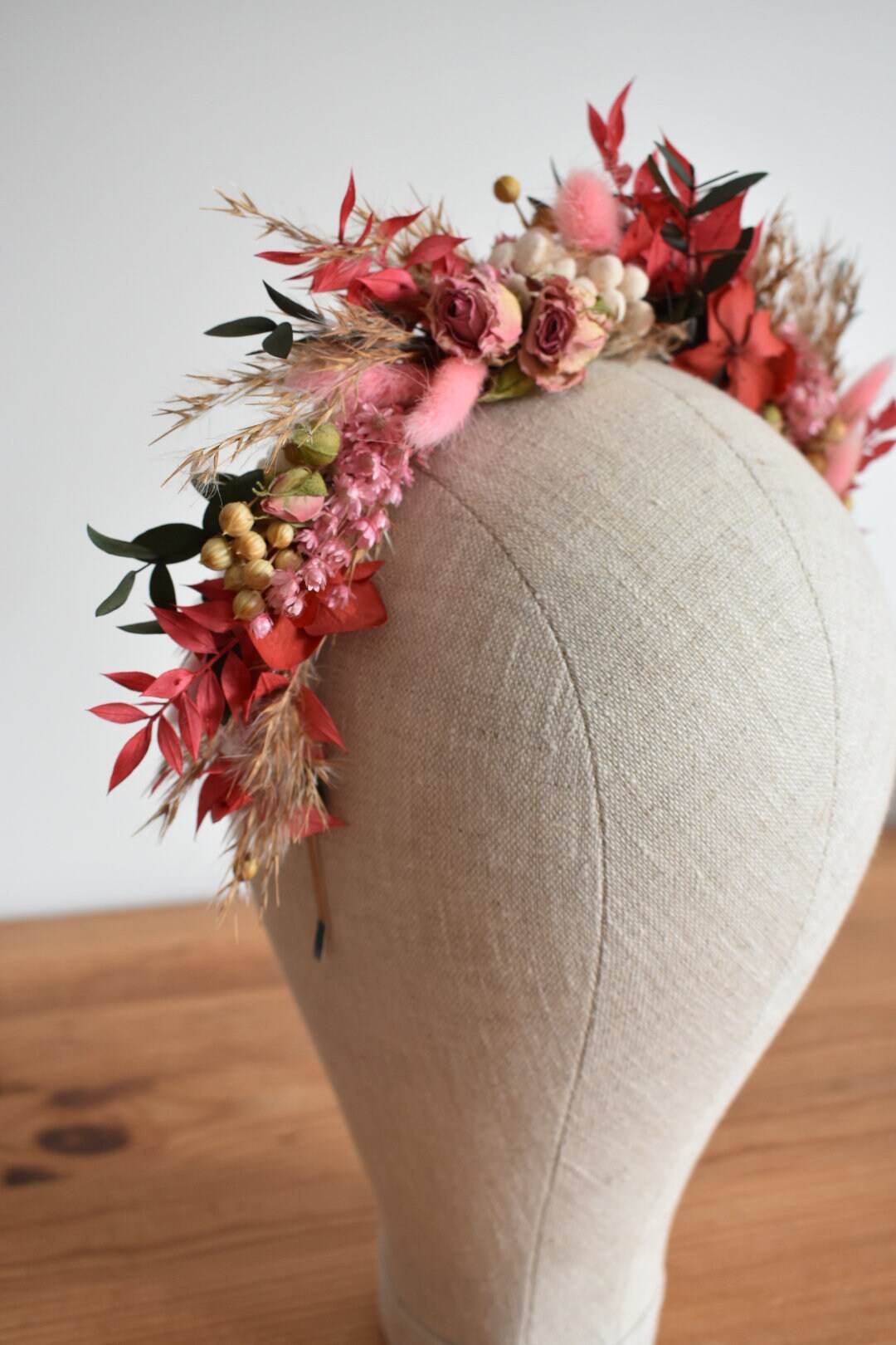Pink and red statement headband