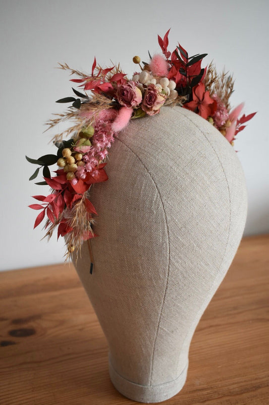 Pink and red statement headband