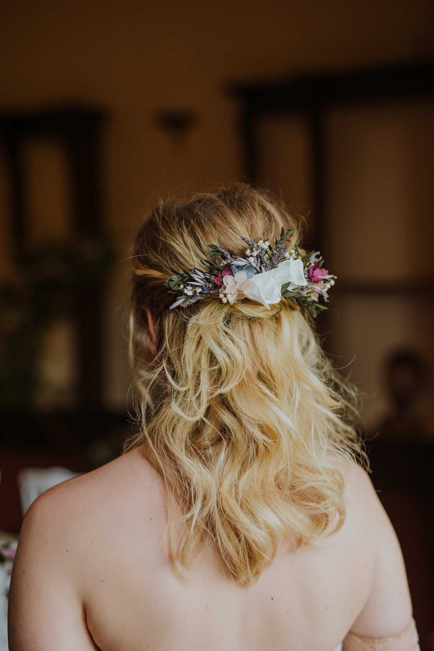 Large summer florals hair comb