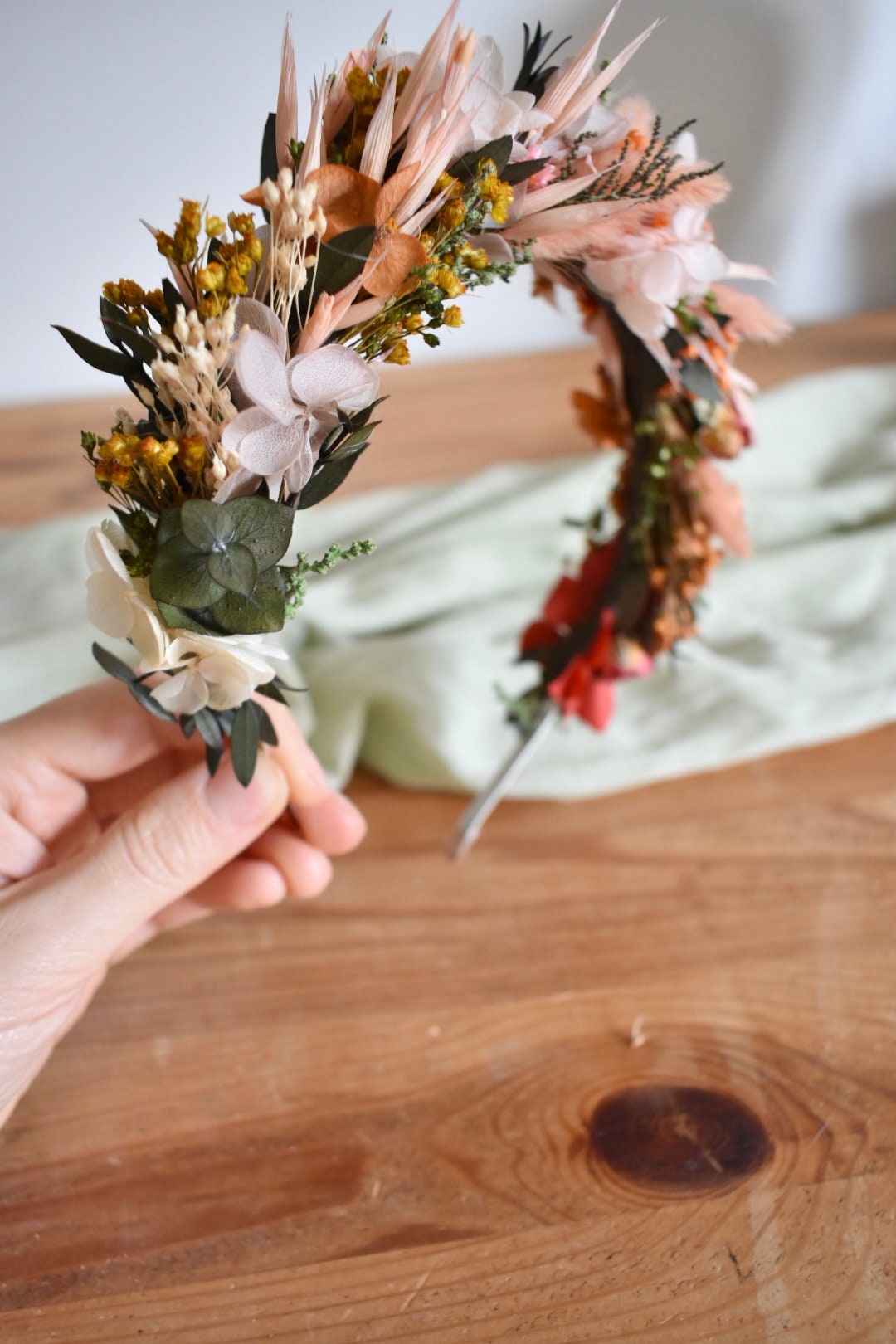 Red, orange and yellow ombre headband