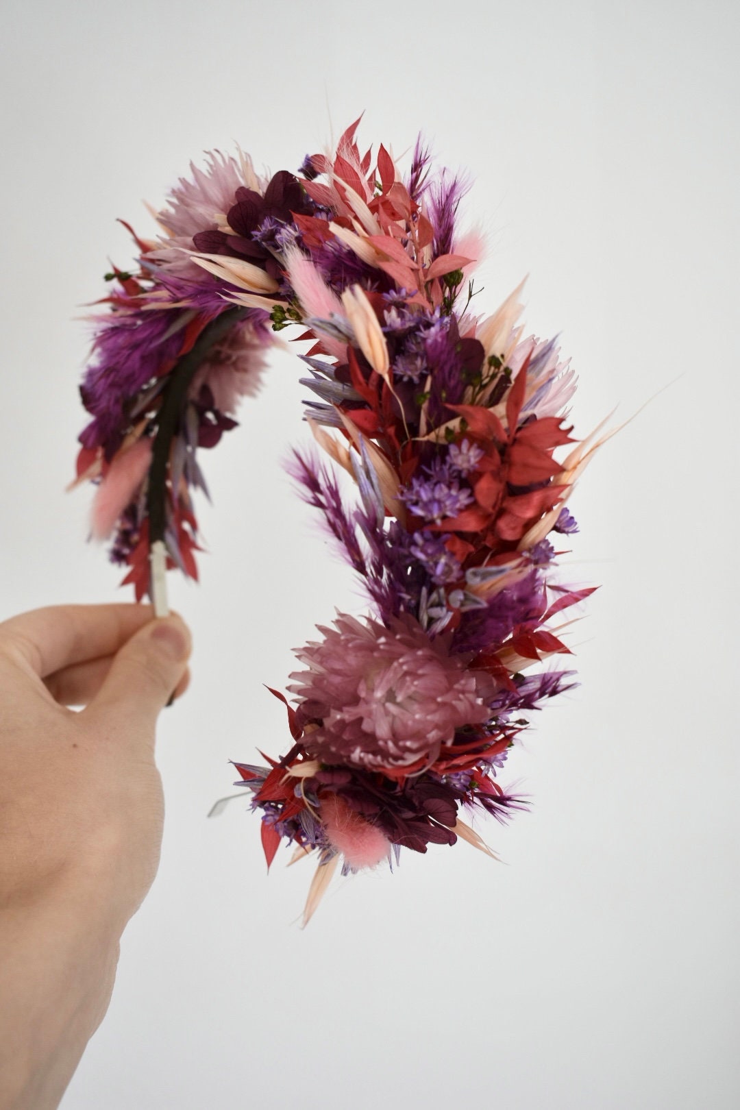 Purple, peach and pink statement headband