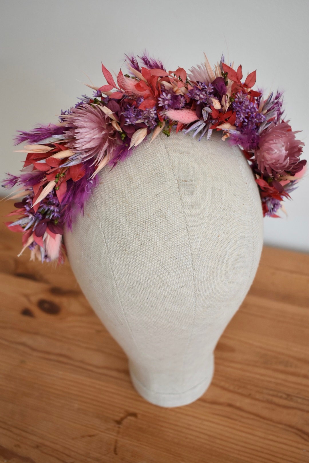 Purple, peach and pink statement headband