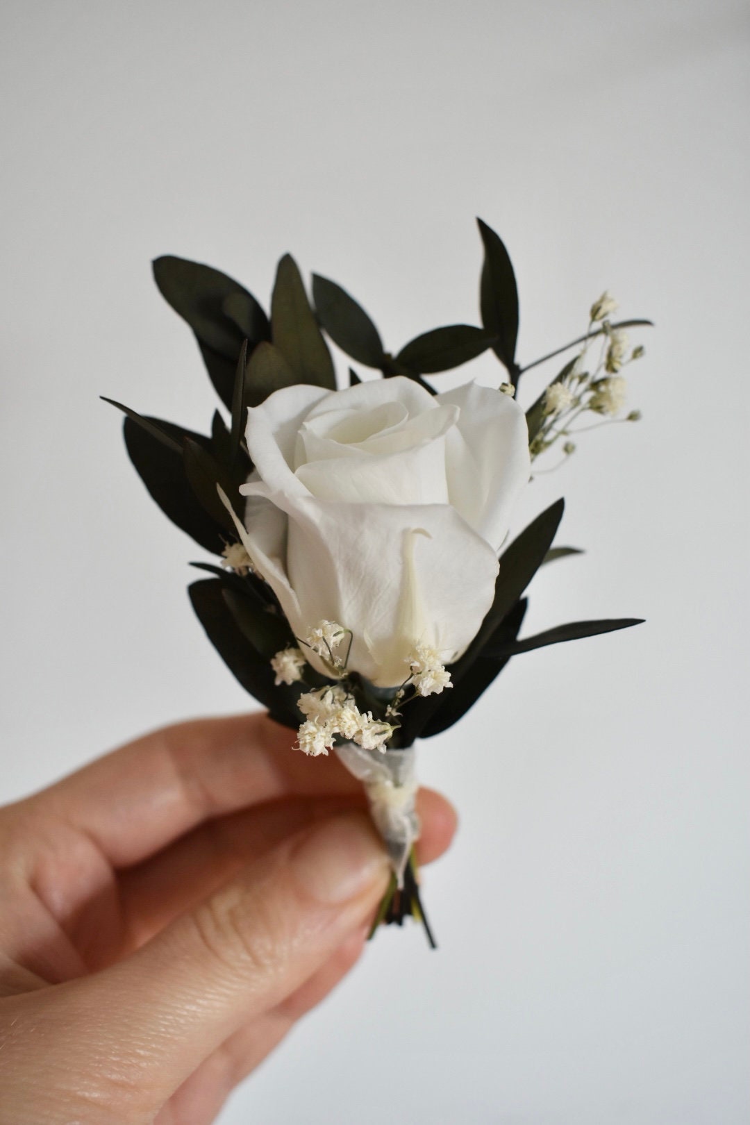 White rose boutonniere