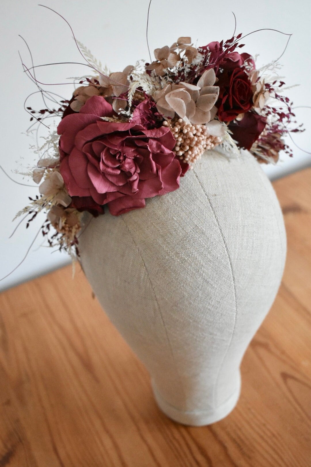 Nude, blush and red statement headband