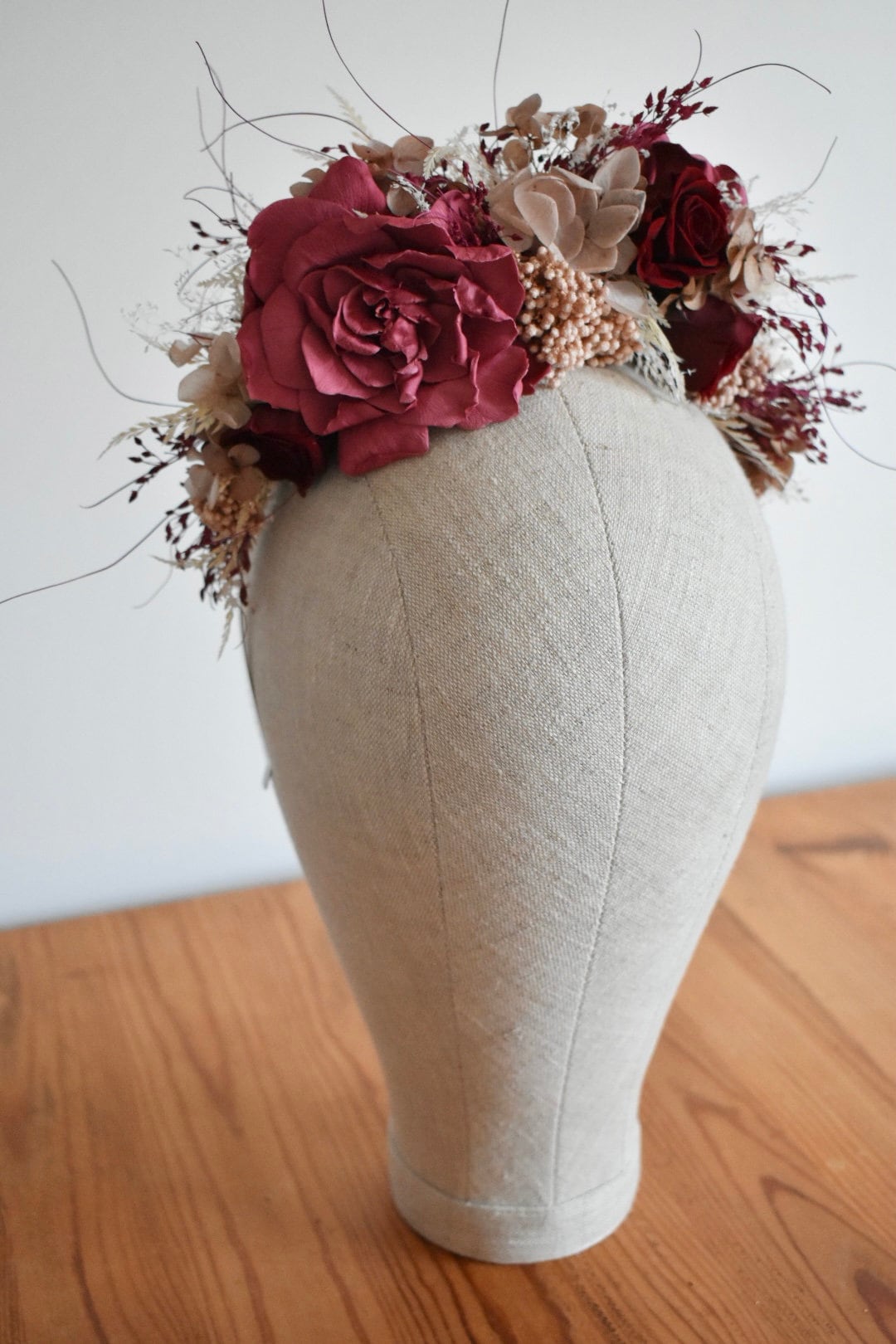 Nude, blush and red statement headband