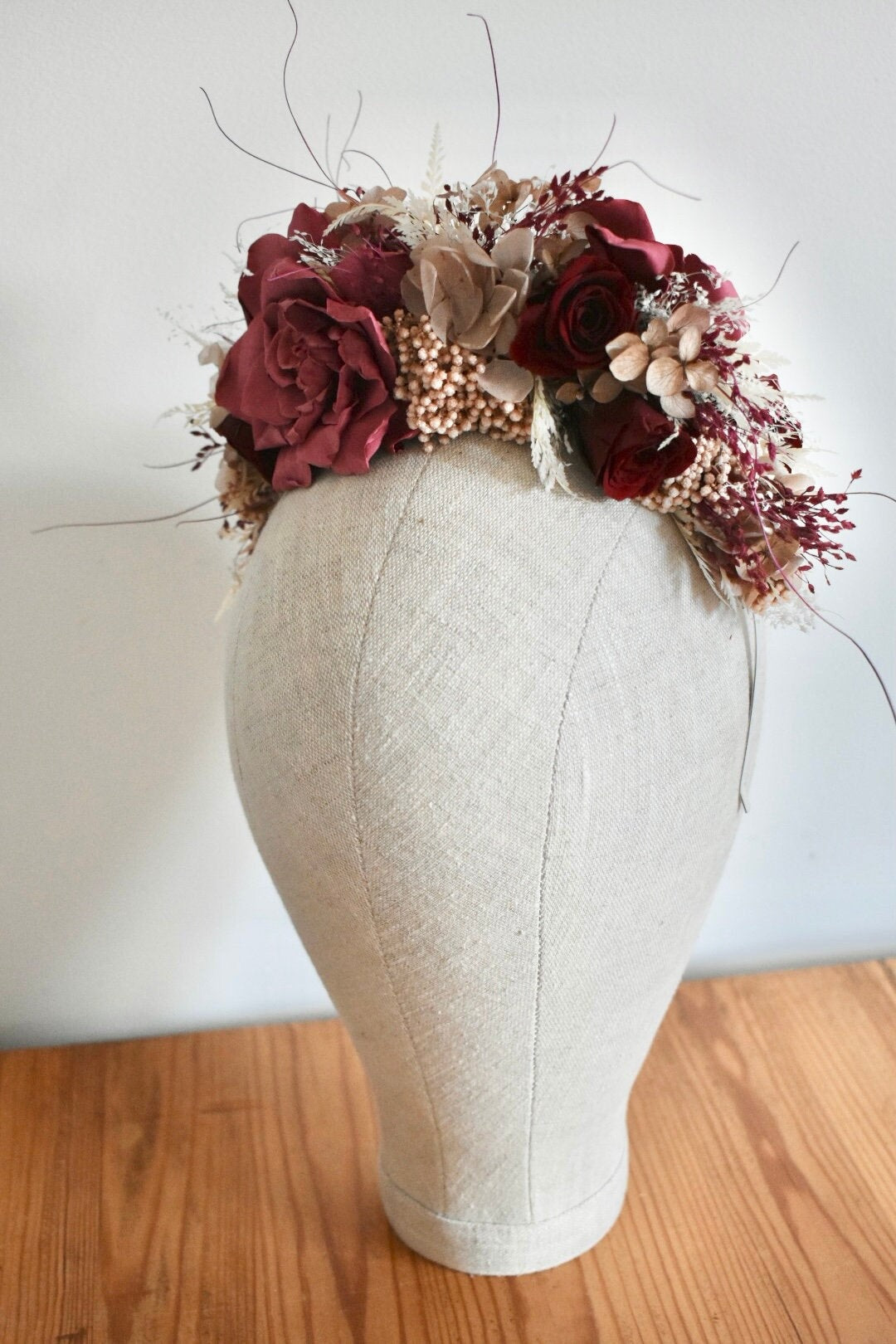 Nude, blush and red statement headband