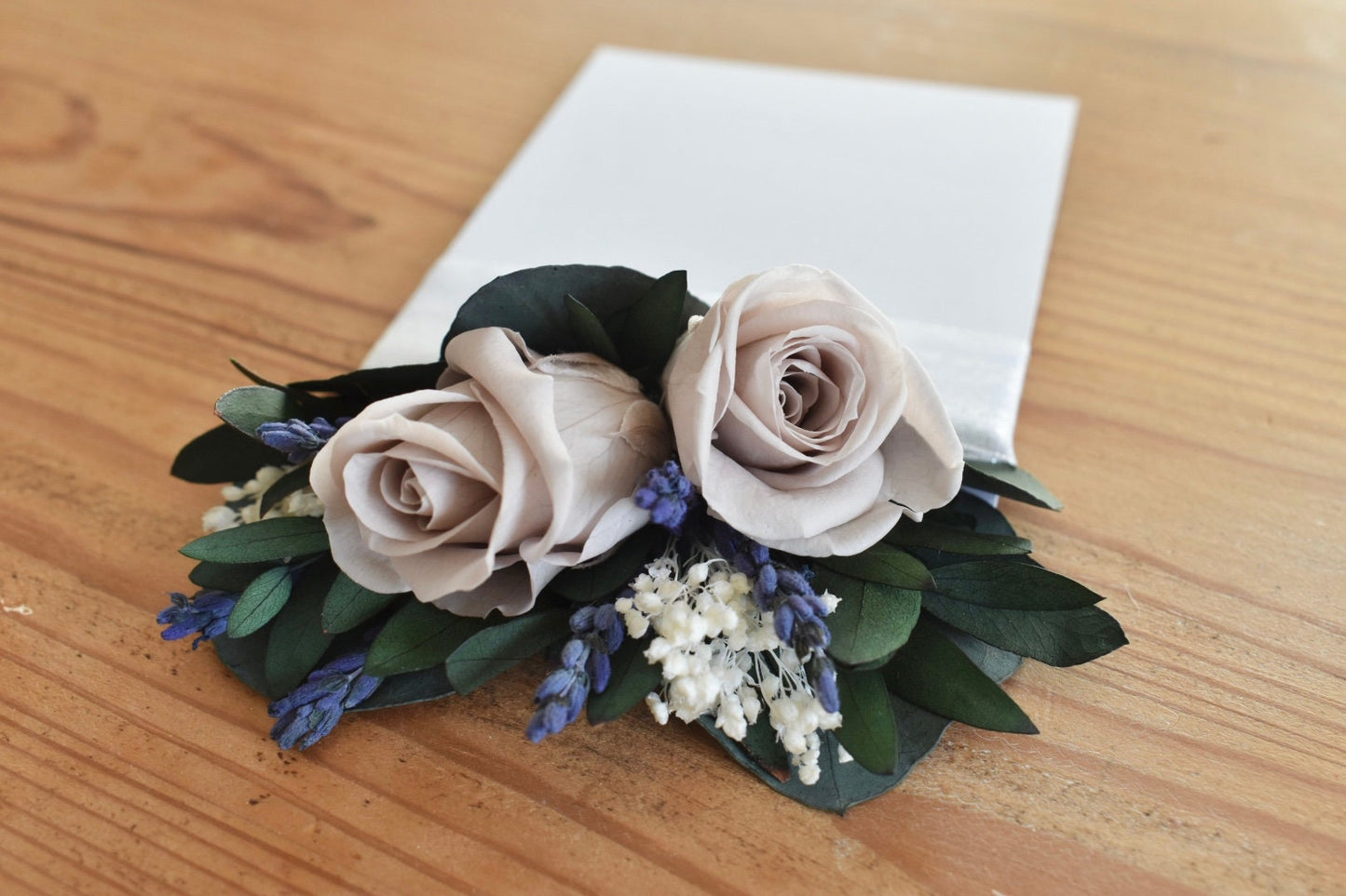 Lavender and rose pocket boutonniere