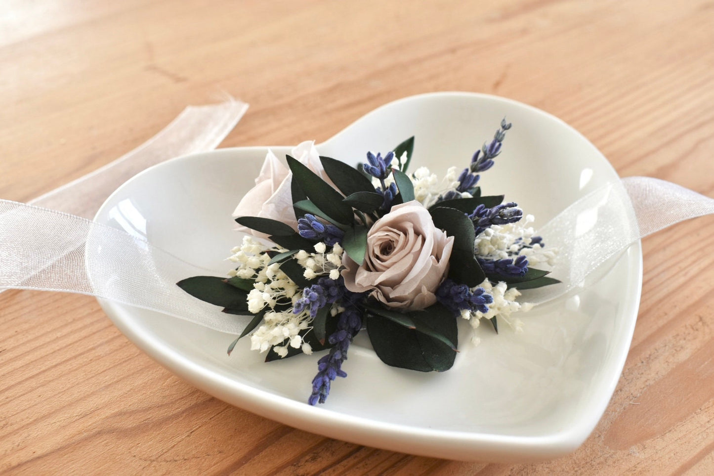 Lavender and rose wrist corsage