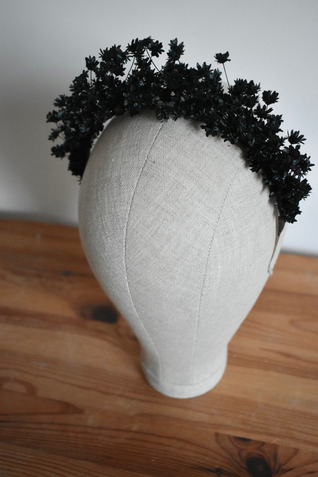Black dried flower headband